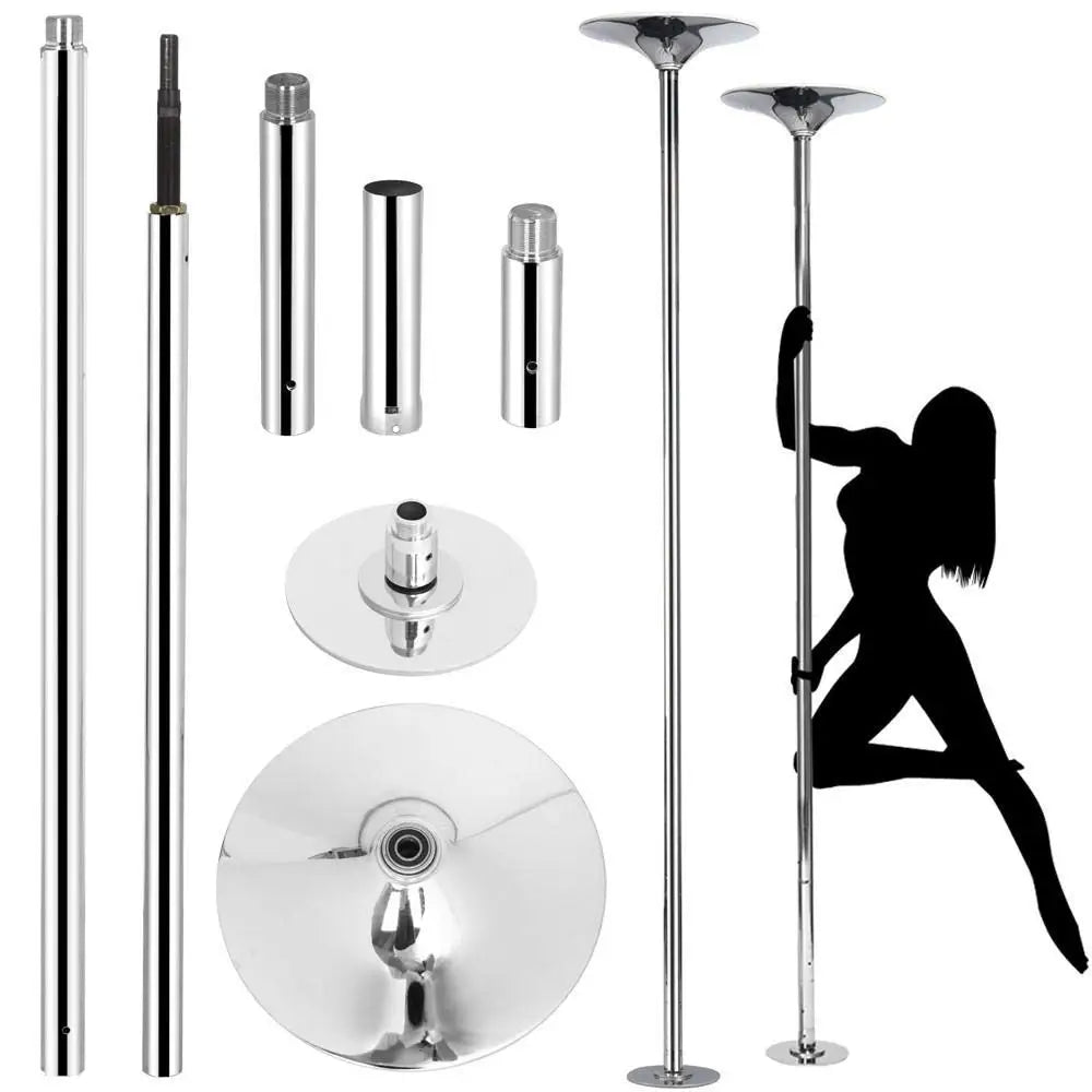 Easy Install Silver Gold Spin Pole Dance Set Height Adjustable Stripper Pole Dance for Stripper Dance Training Fitness