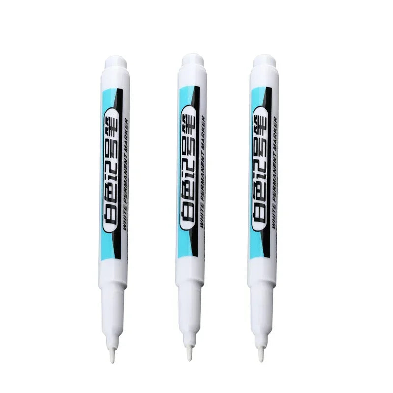 3Pcs/set Permanent Brush Metallic Art Markers Pens Silver/Gold/Copper/White Paint Pen for Rock Halloween Pumpkin Christmas