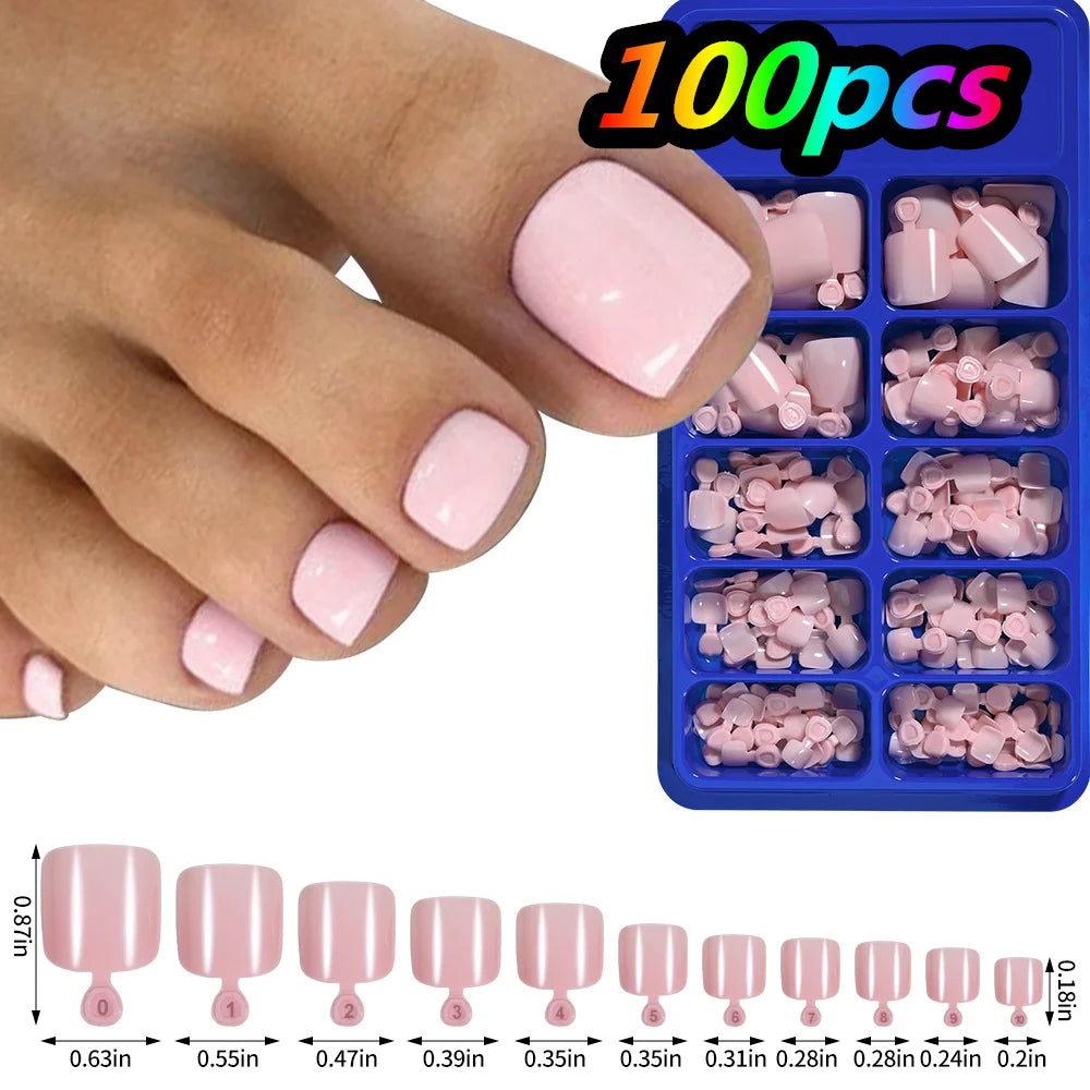 24Pcs/box Short Square Fake Toenail With Gold Crystal/Cat Eye's Square Fake Foot Nails Full Cover Detachable False Toenails