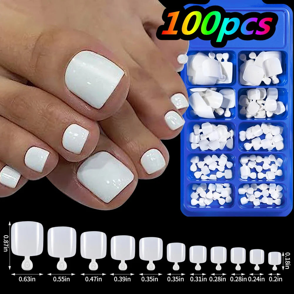 24Pcs/box Short Square Fake Toenail With Gold Crystal/Cat Eye's Square Fake Foot Nails Full Cover Detachable False Toenails