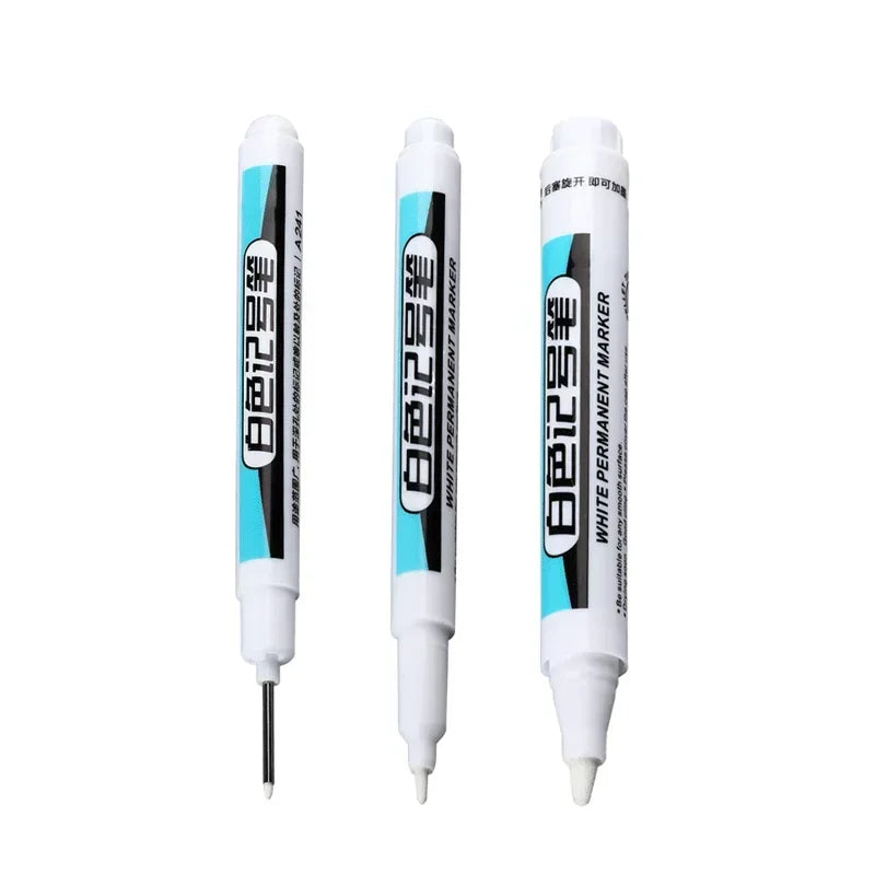 3Pcs/set Permanent Brush Metallic Art Markers Pens Silver/Gold/Copper/White Paint Pen for Rock Halloween Pumpkin Christmas