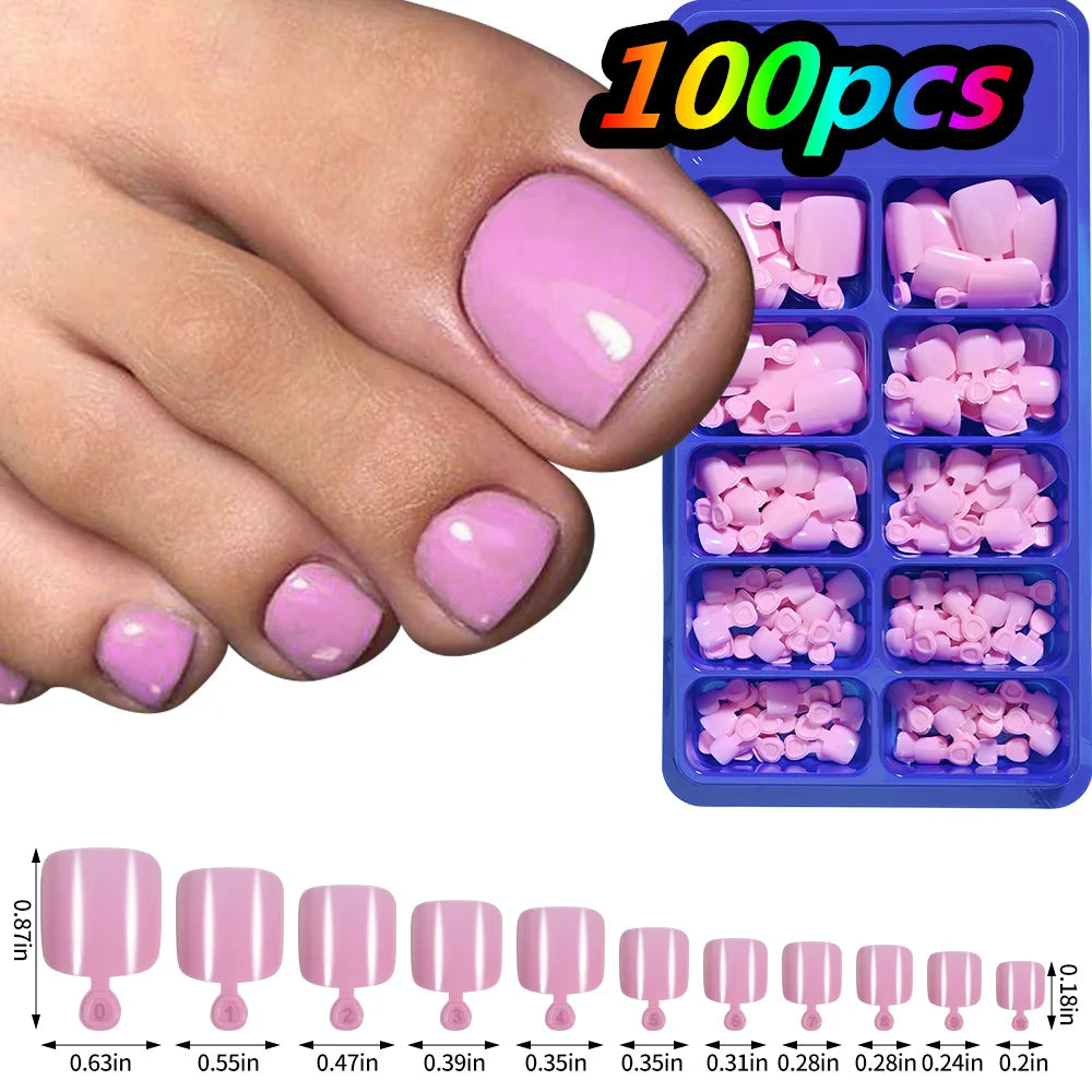 24Pcs/box Short Square Fake Toenail With Gold Crystal/Cat Eye's Square Fake Foot Nails Full Cover Detachable False Toenails