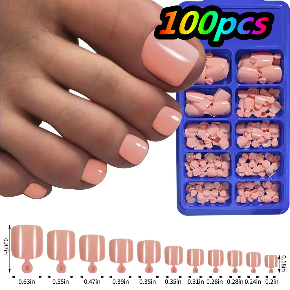 24Pcs/box Short Square Fake Toenail With Gold Crystal/Cat Eye's Square Fake Foot Nails Full Cover Detachable False Toenails