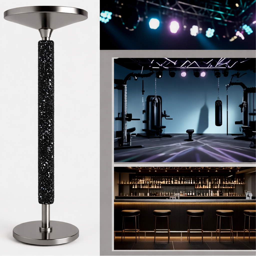 All Black Diamond Pole Cover - Set of 2 Snap-On