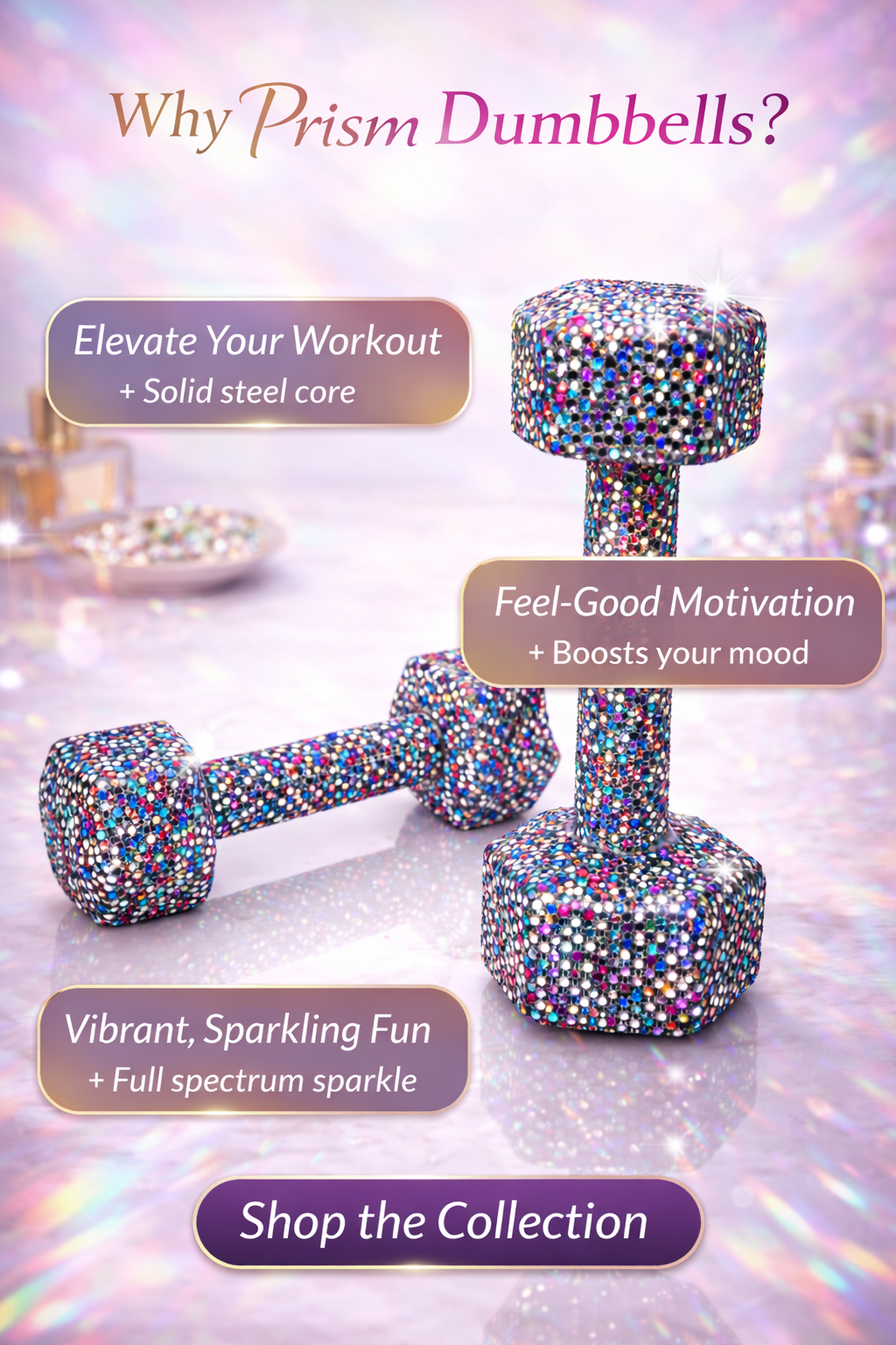 Prism Crystal Dumbbells - Multicolor Luxury Set