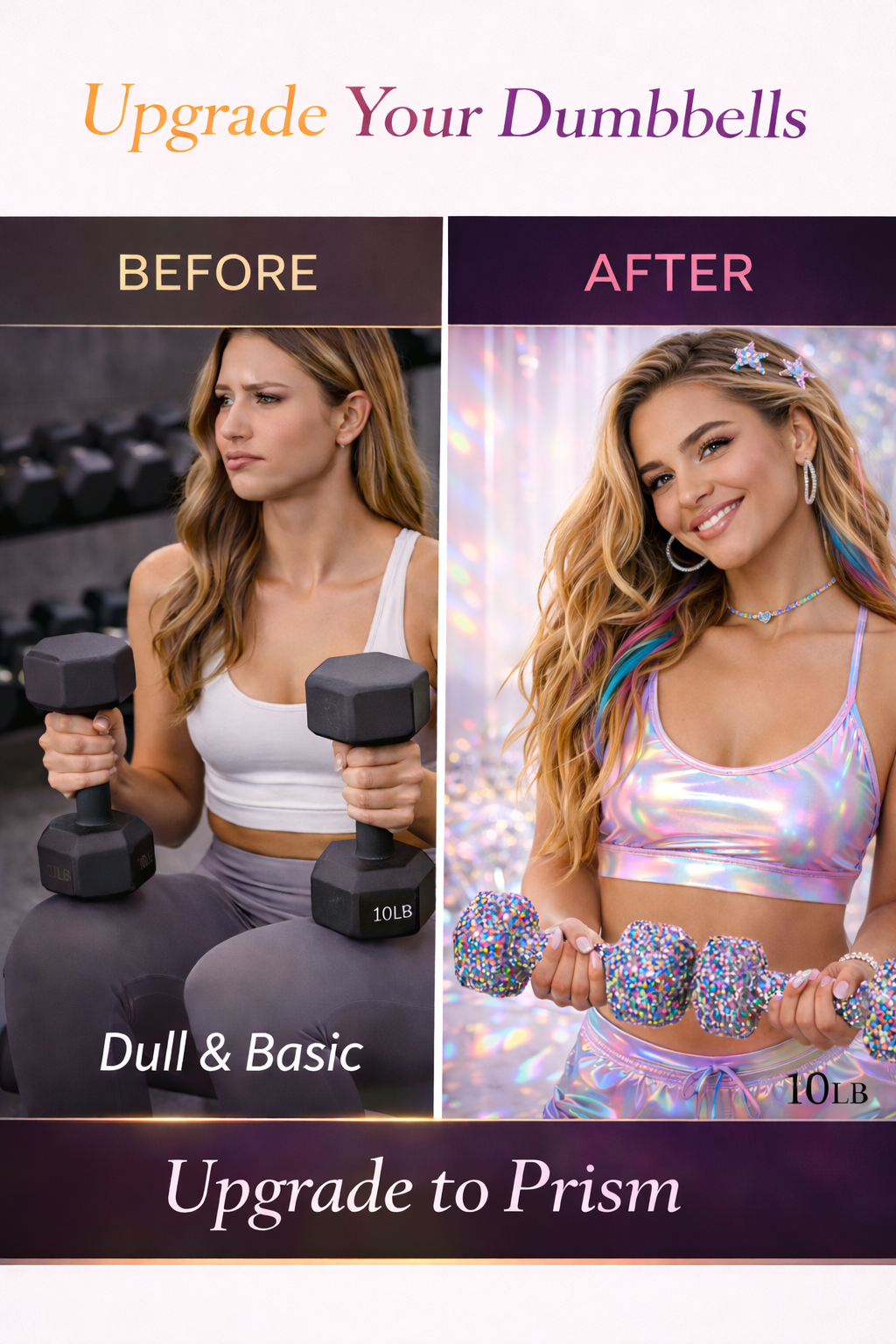 Prism Crystal Dumbbells - Multicolor Luxury Set