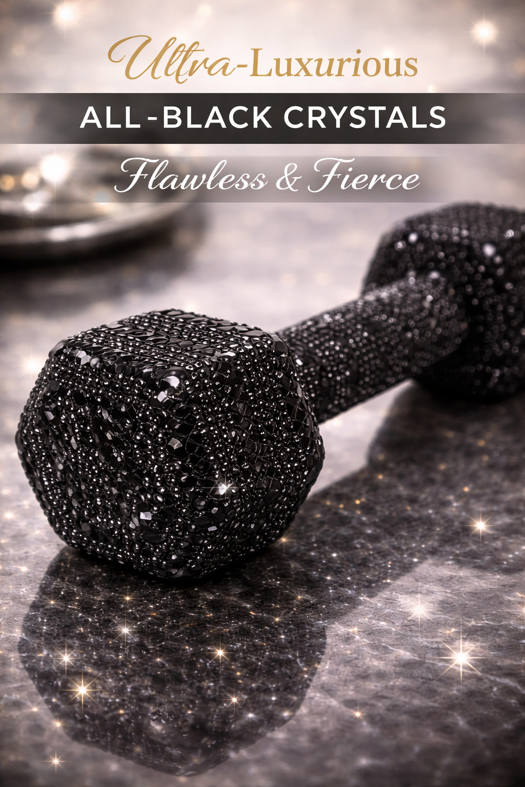 All Black Crystal Dumbbells – Stealth Luxury
