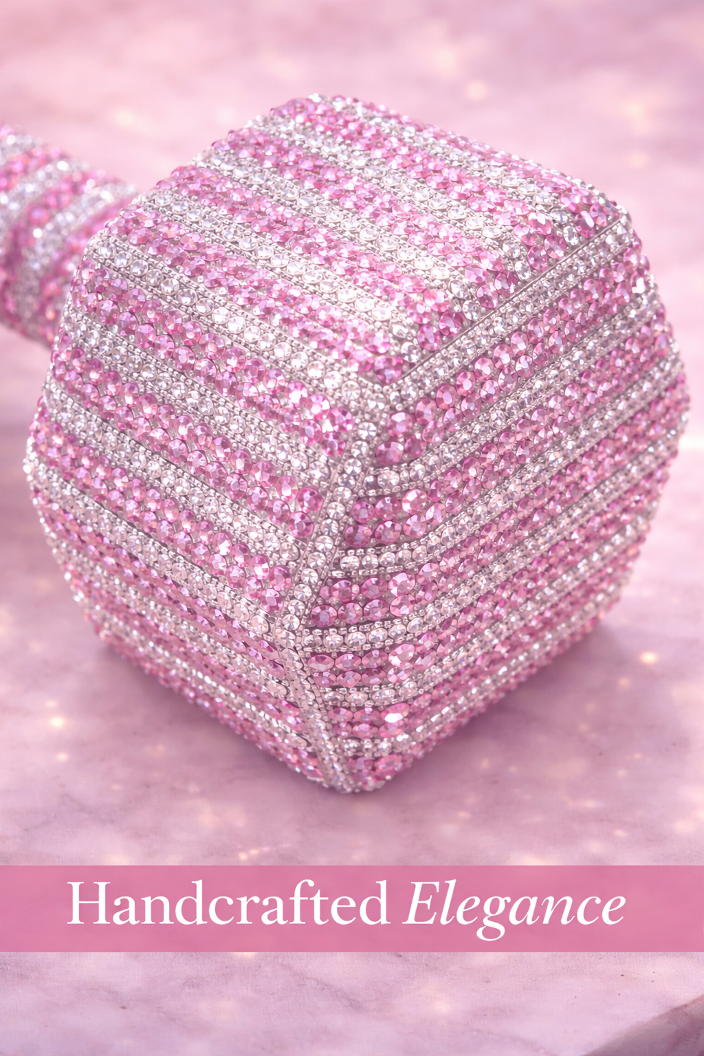 Pink & White Diamond Dumbbells - Pretty in Power