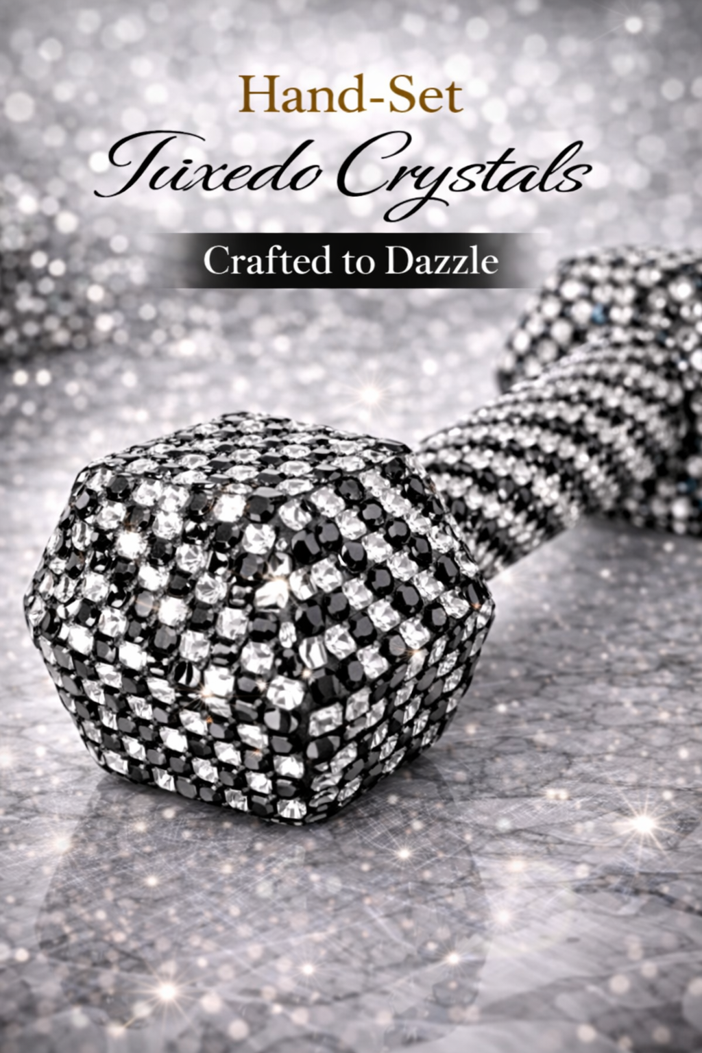 Tuxedo Black & White Crystal Dumbbells