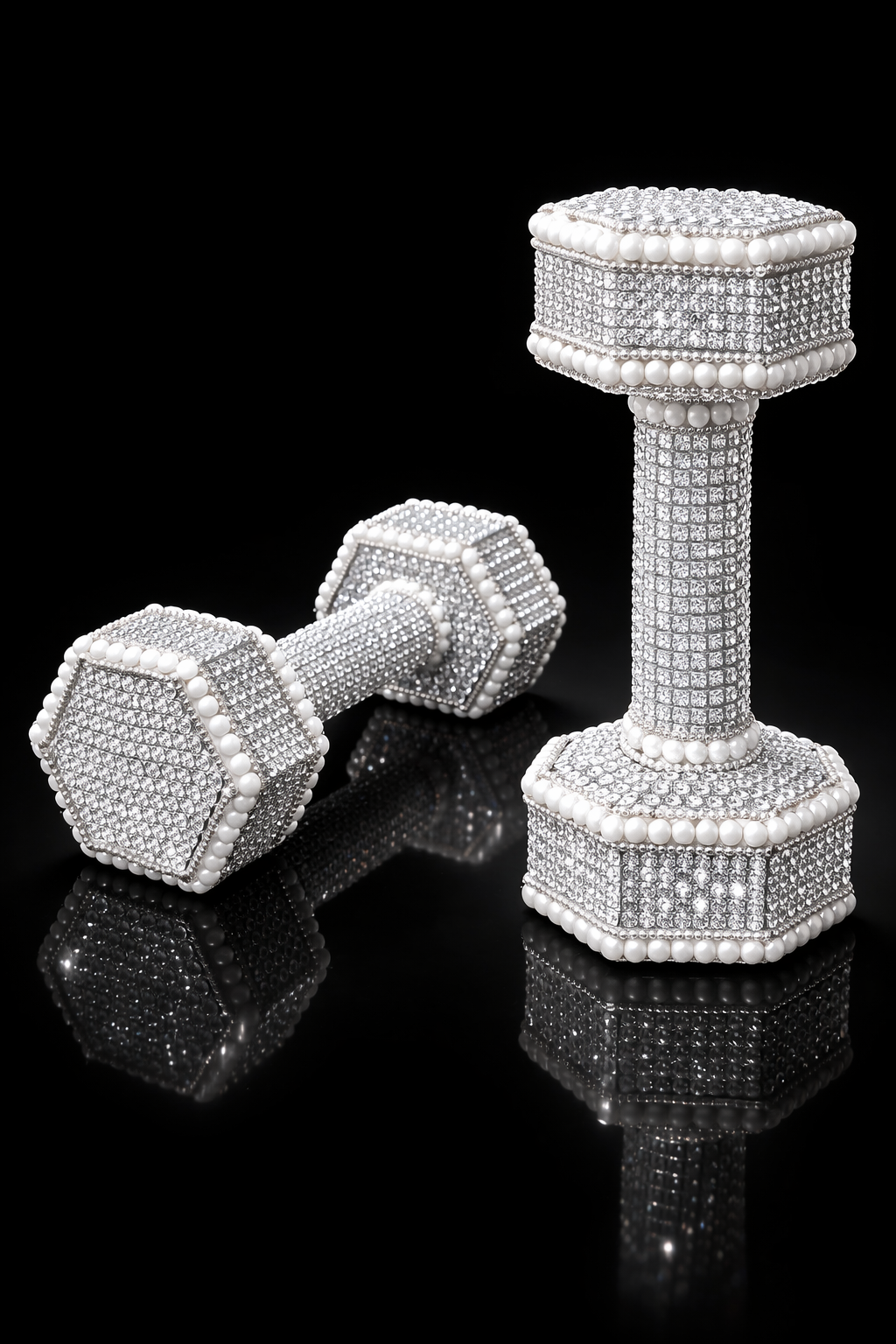 White Diamond & Pearl Dumbbells – 10 lb. Pair (Signature Edition)