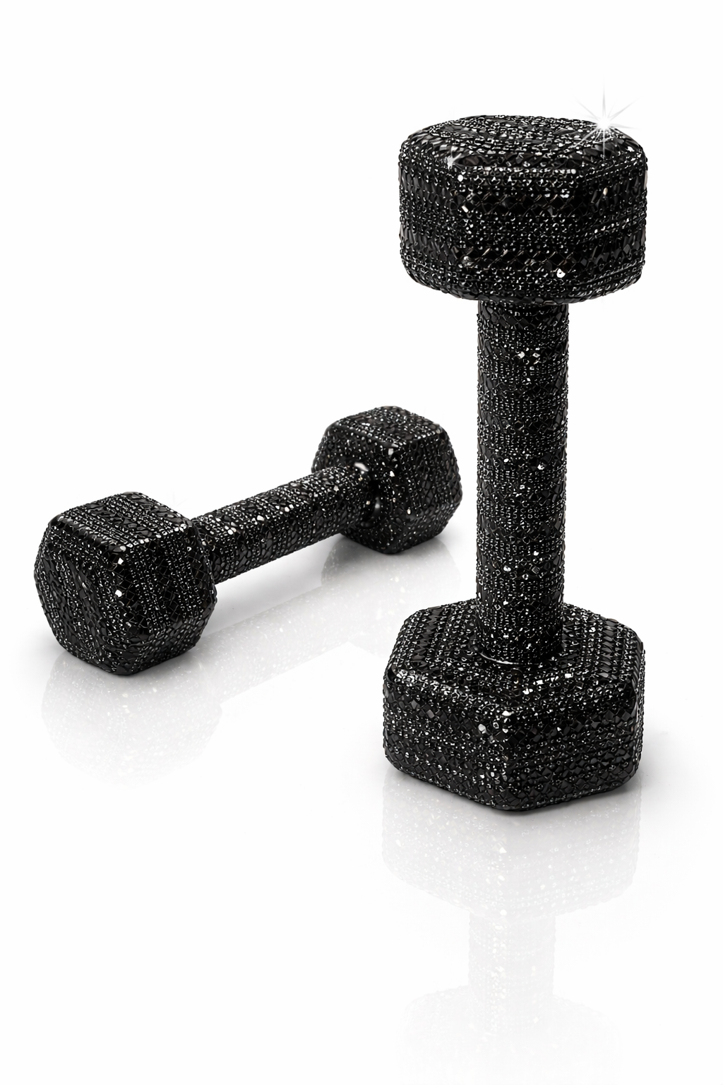 All Black Crystal Dumbbells – 10 lbs. Pair