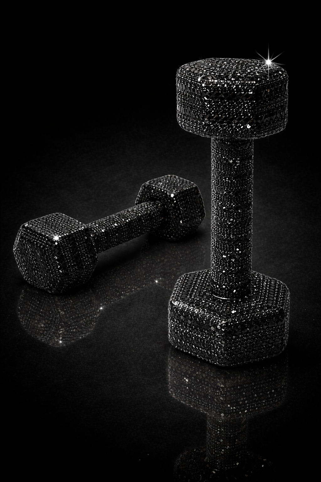 All Black Crystal Dumbbells – 10 lbs. Pair
