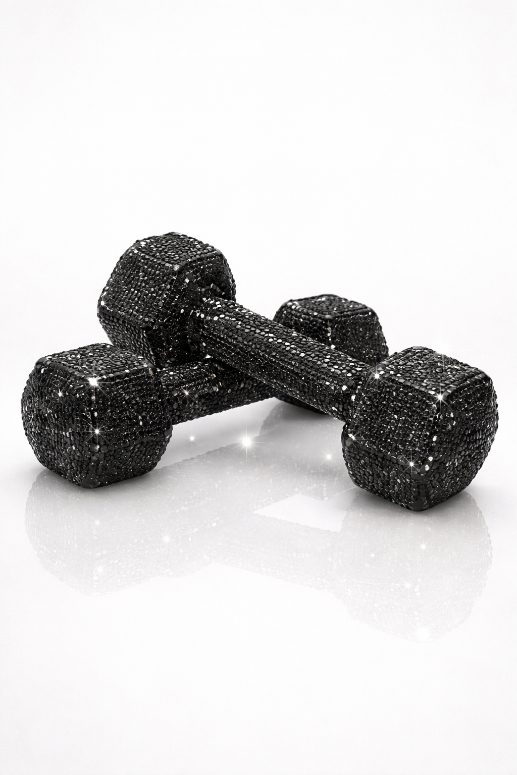 All Black Crystal Dumbbells – 10 lbs. Pair