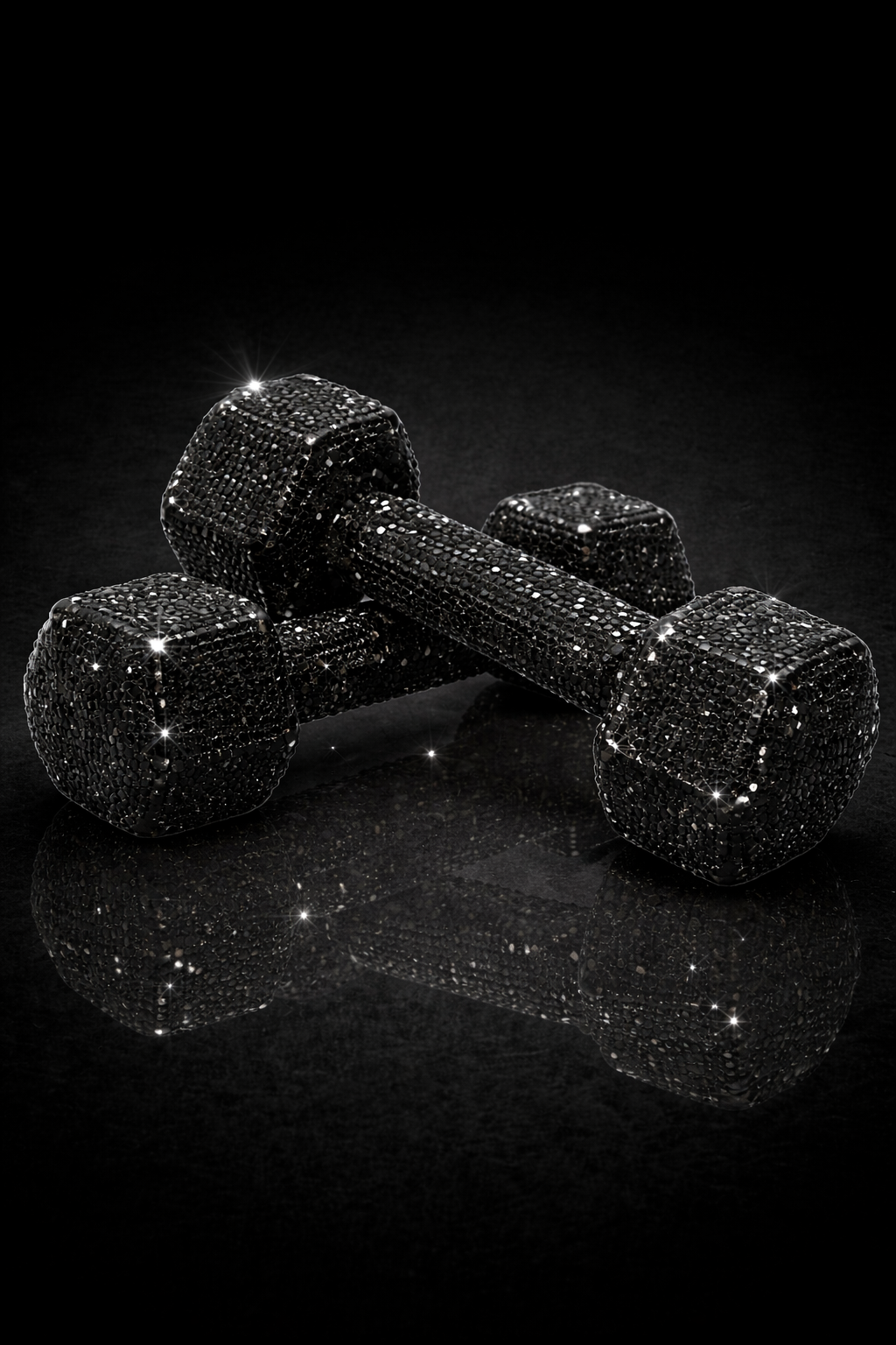 All Black Crystal Dumbbells – 10 lbs. Pair