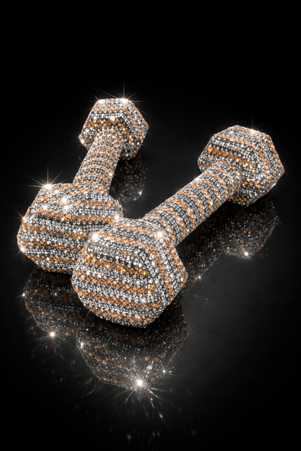 Gold Crystal Dumbbells – 10 lbs. Pair