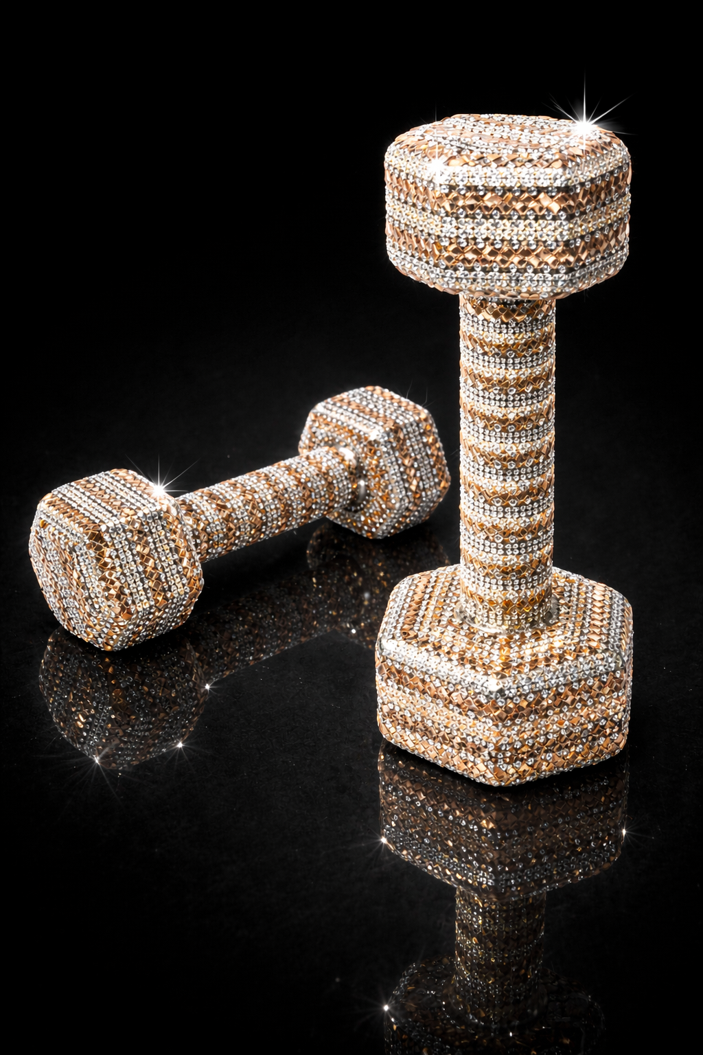Gold Crystal Dumbbells – 10 lbs. Pair