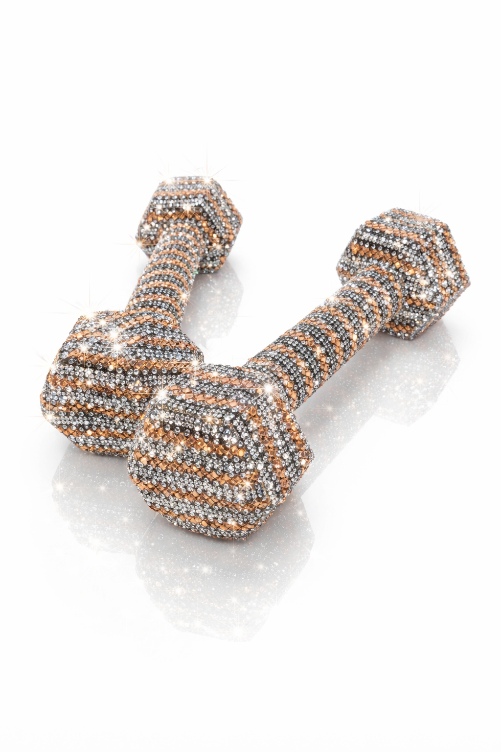 Gold Crystal Dumbbells – 10 lbs. Pair