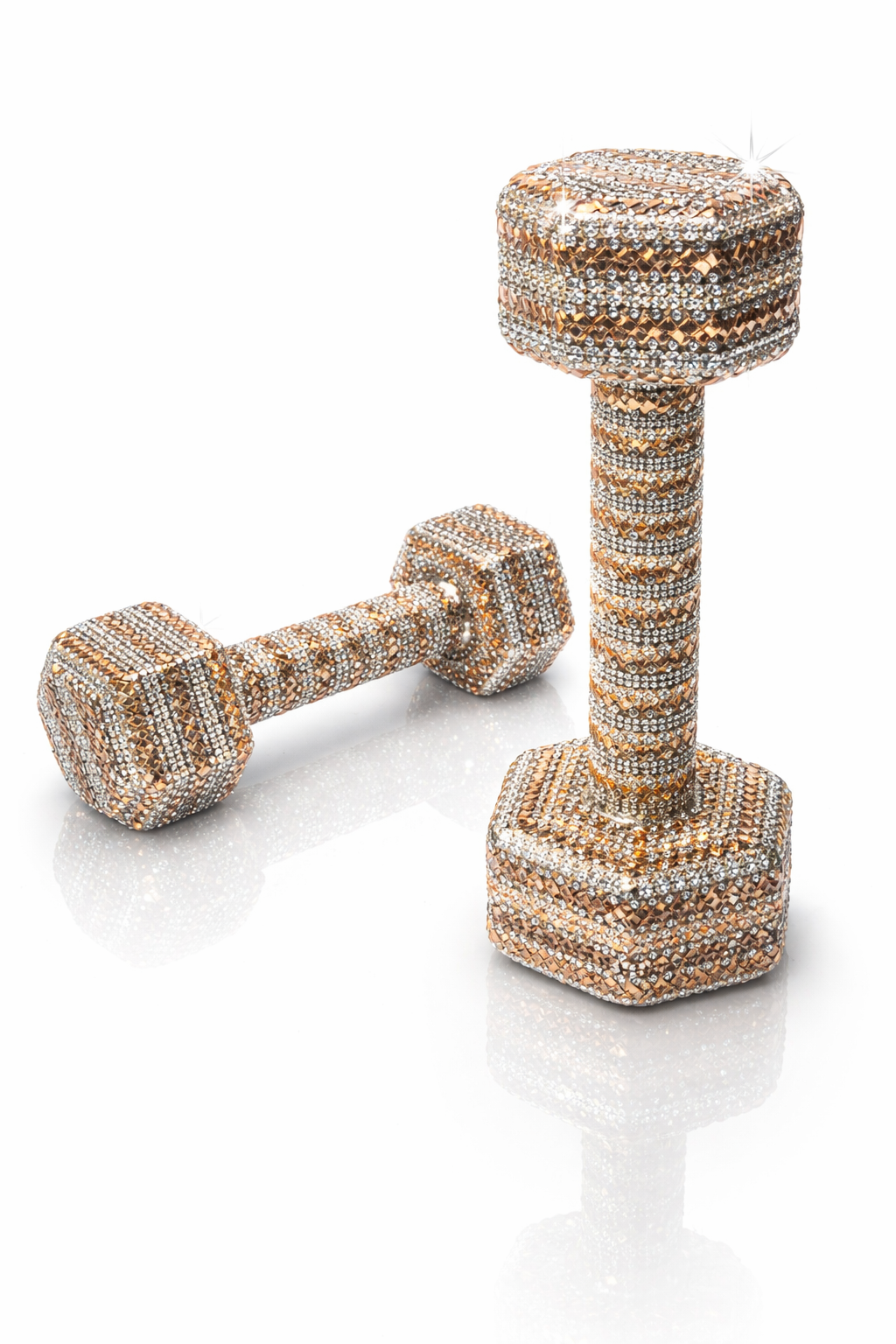 Gold Crystal Dumbbells – 10 lbs. Pair
