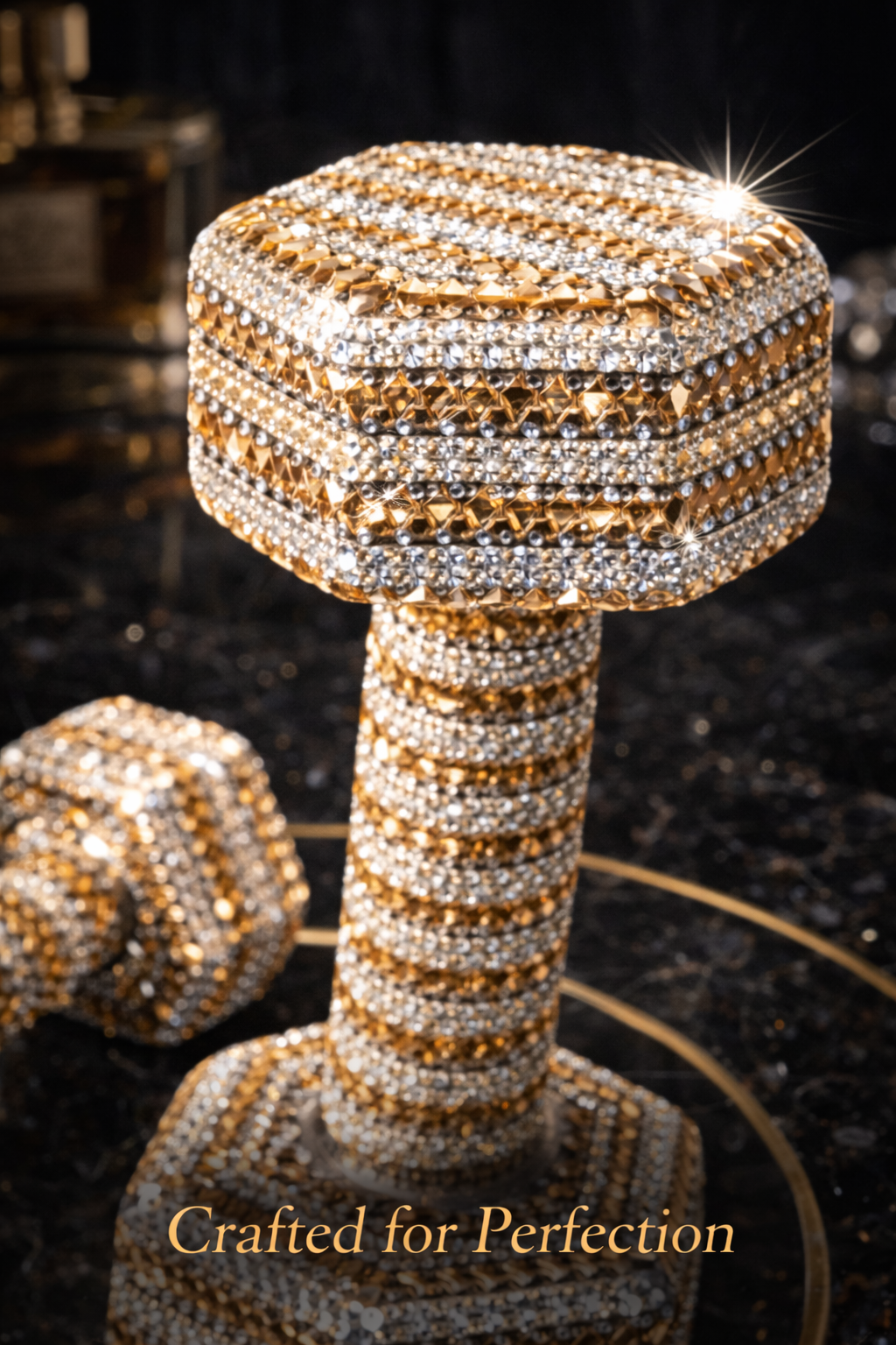 Gold Crystal Dumbbells – Golden Set