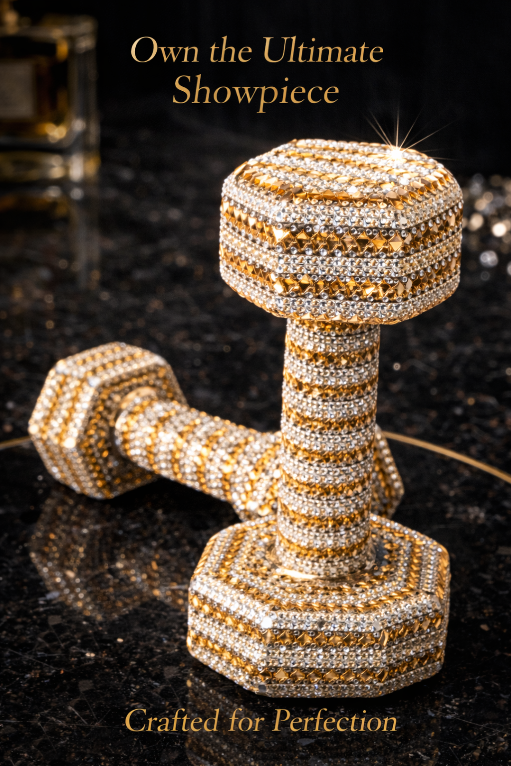 Gold Crystal Dumbbells – Golden Set