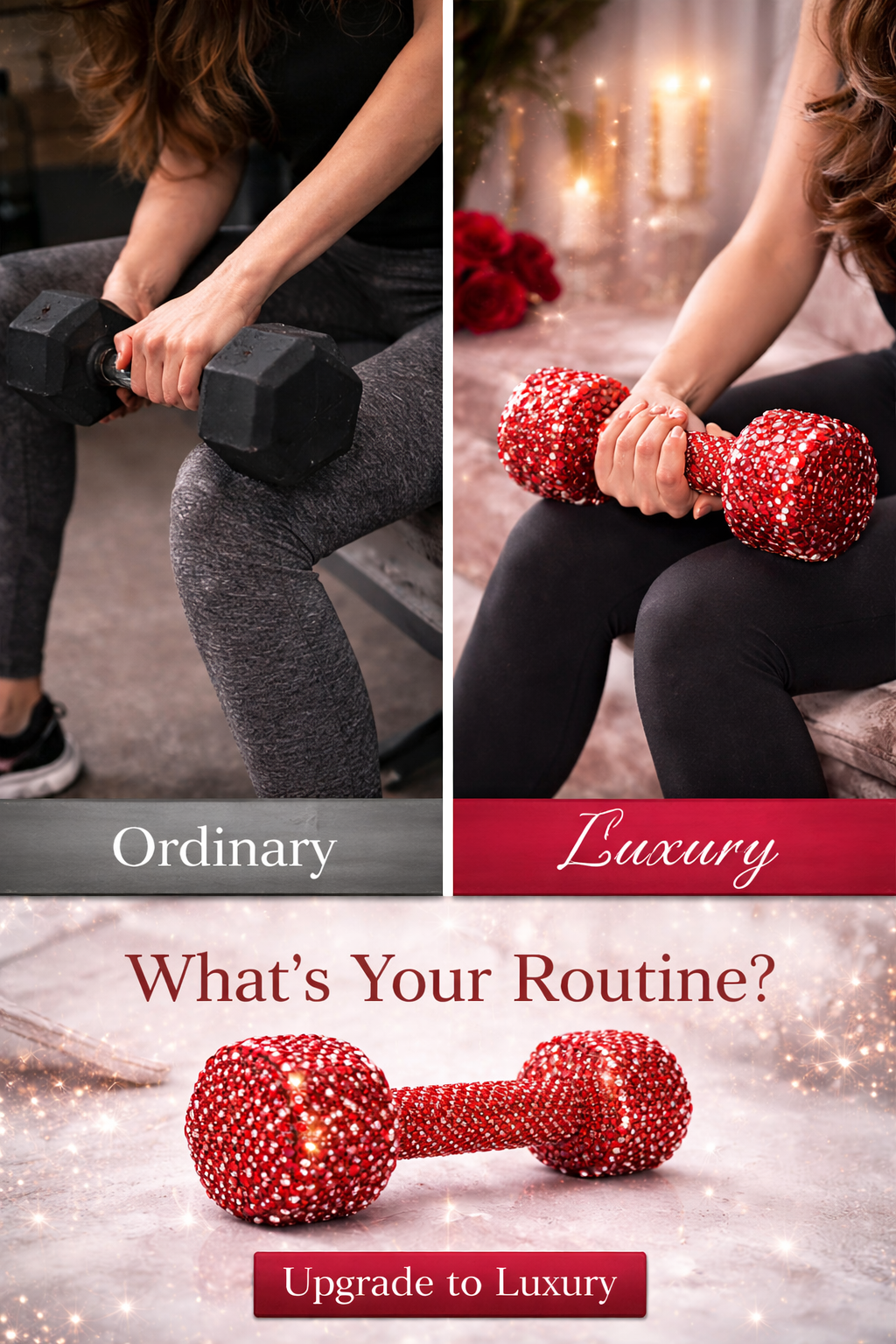 Ruby Red Crystal Dumbbell - Power in Red™ Crystal Dumbbells