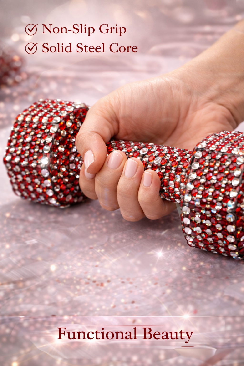 Ruby Red Crystal Dumbbell - Power in Red™ Crystal Dumbbells
