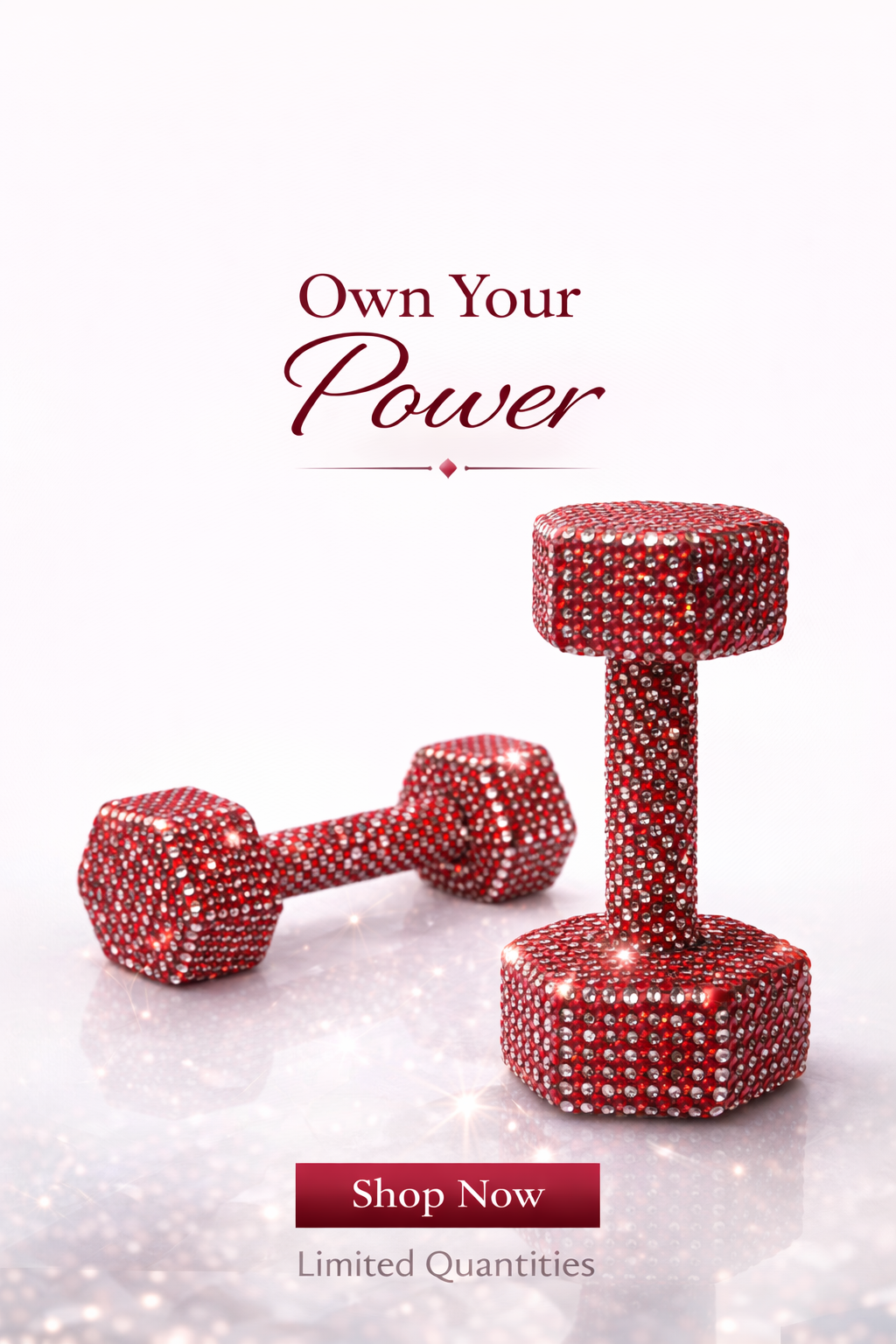 Ruby Red Crystal Dumbbell - Power in Red™ Crystal Dumbbells