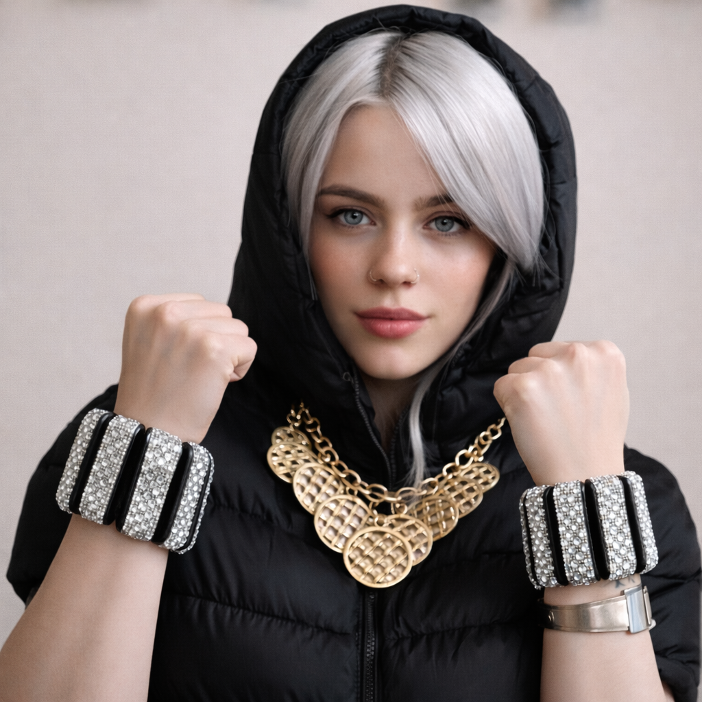 Black Onyx & Diamond - Wrist Weights