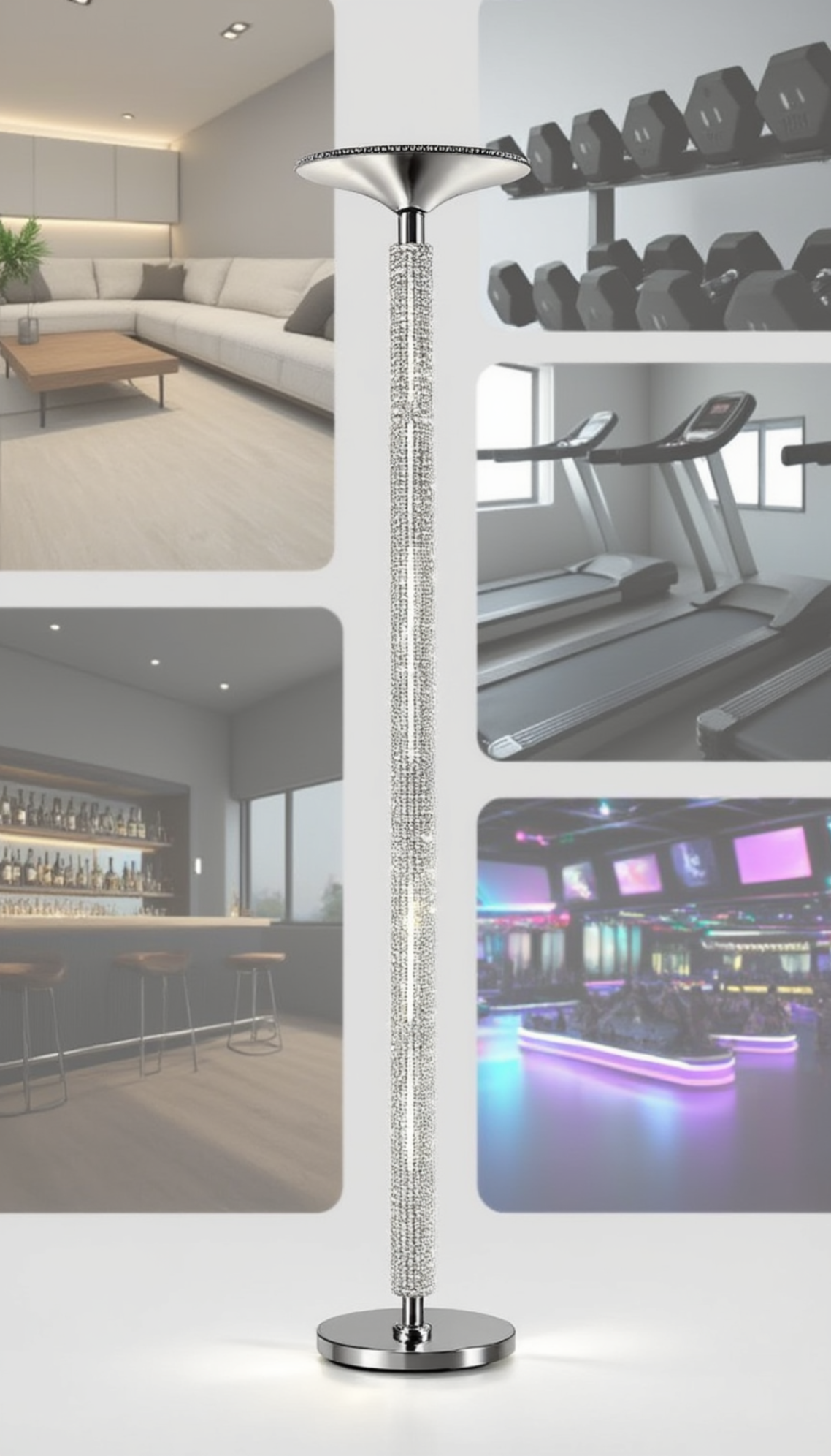 White Diamonds Pole Cover - Set of Multiples Snap-On