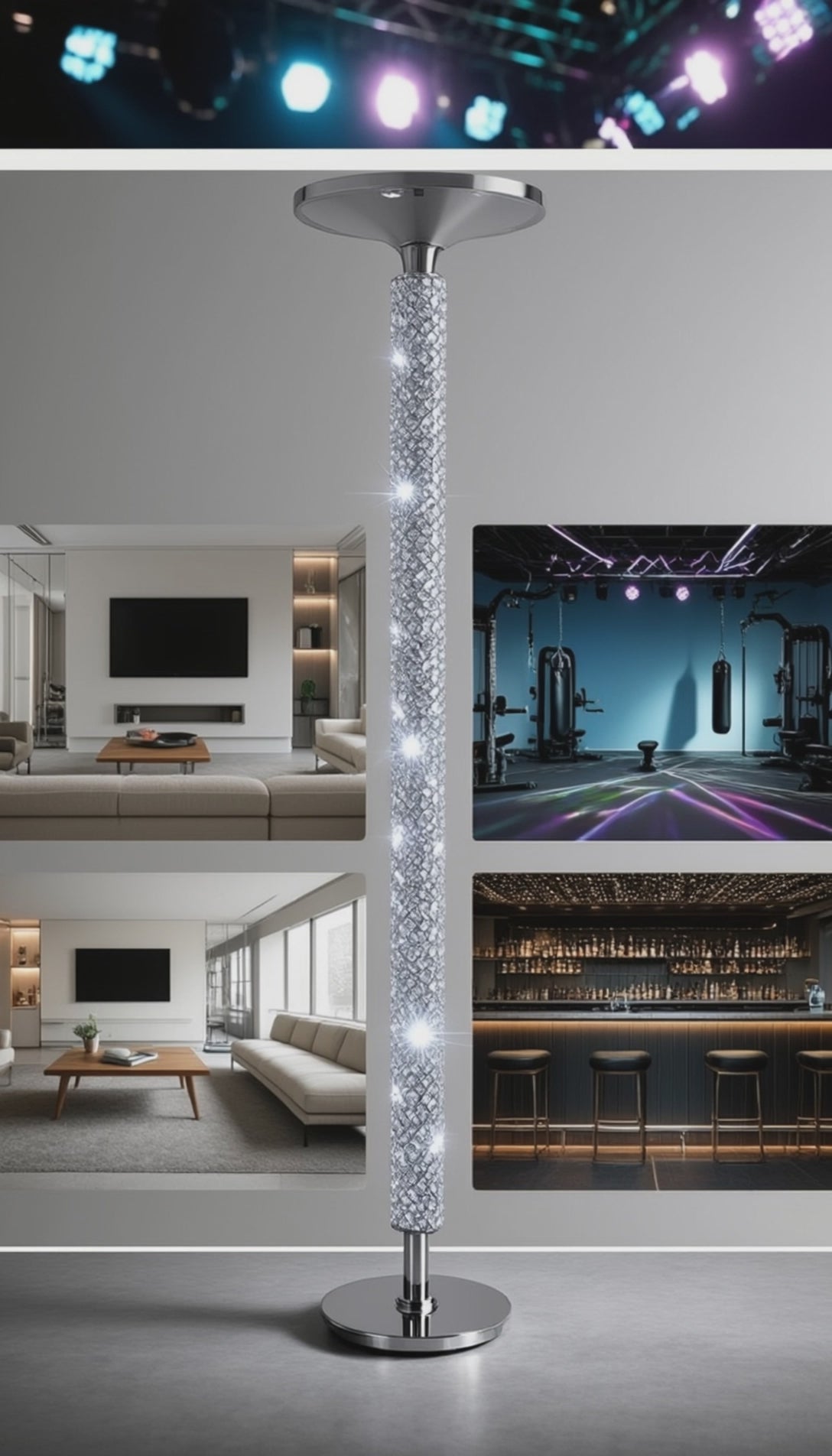 White Diamonds Pole Cover - Set of Multiples Snap-On