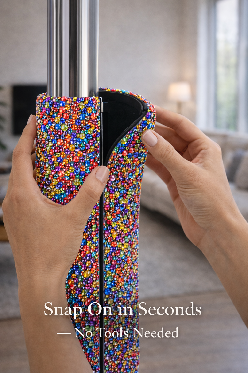 Luxury Snap-On Pole Cover (45–50mm) – Conceal, Protect & Blend Seamlessly Into Your Home (Prism)