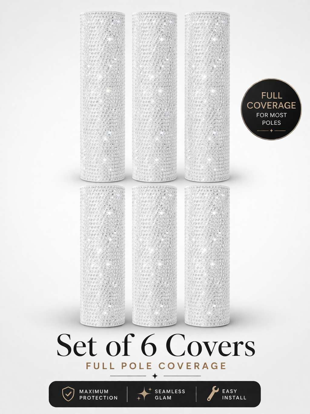 Dismond Snap-On Pole Cover (45–50mm) – Conceal, Protect & Blend Seamlessly Into Your Home (White)