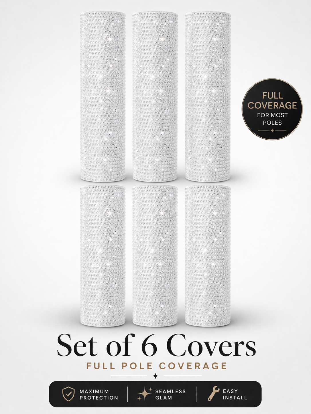 Luxury Snap-On Pole Cover (45–50mm) – Conceal, Protect & Blend Seamlessly Into Your Home (White)