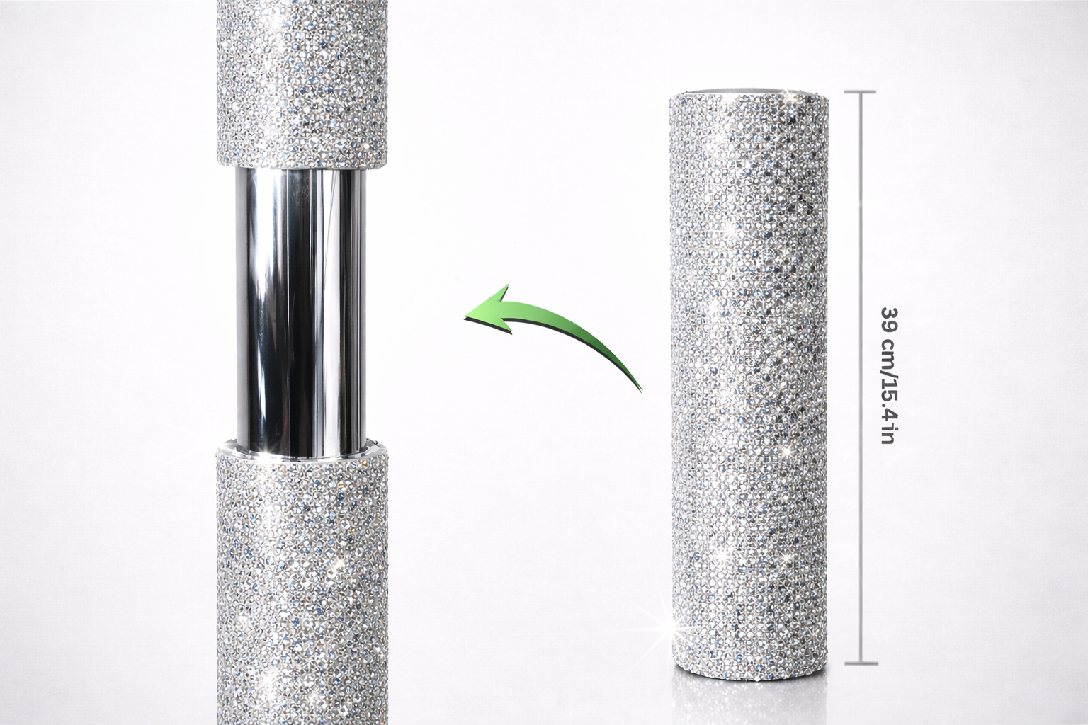 White Diamonds Pole Cover - Set of Multiples Snap-On